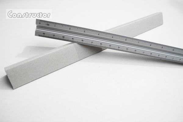 Aluminium Dreikantlineal "Inch"