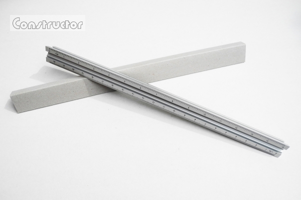 Aluminium Dreikantlineal "Inch"