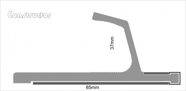 Schneidelineal - 1 Meter - Aluminium schwarz